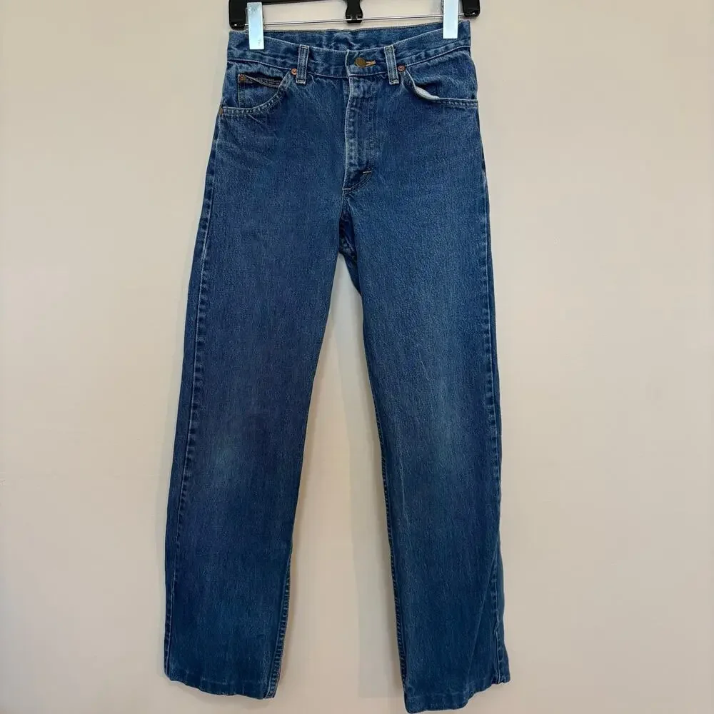 Vintage 80s Lee Riders Jeans 28x34 Measures 27x31 Medium Wash USA Made Denim
